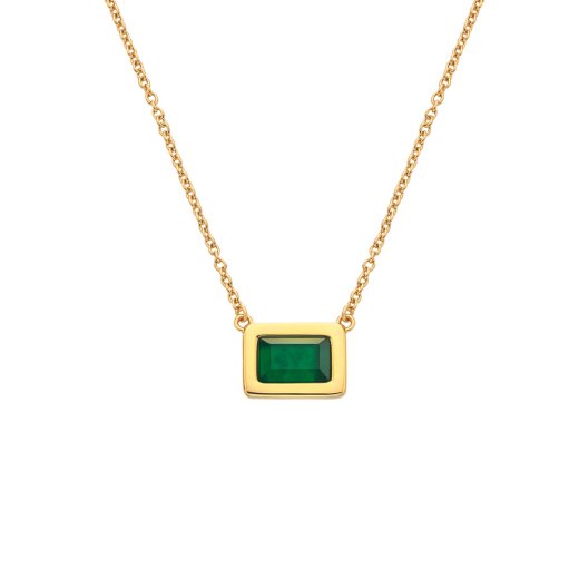 Strieborný náhrdelník Hot Diamonds X Gemstones Rectangle DN181
