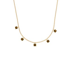 Strieborný náhrdelník Hot Diamonds X Gemstones Square DN184